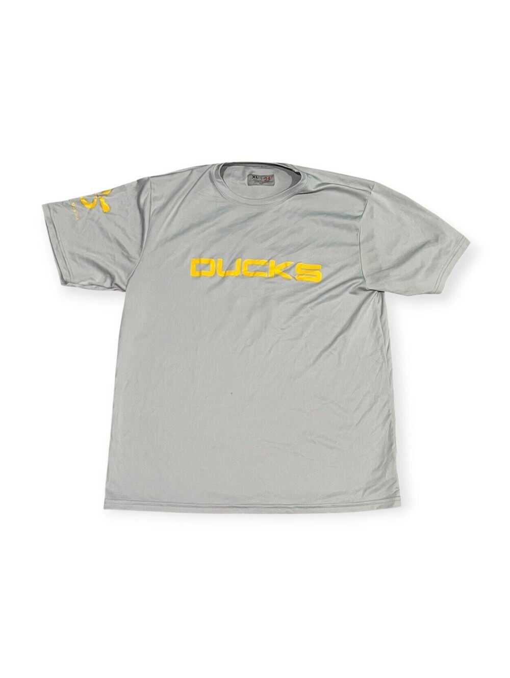 A4 Youth XL Gray Ducks Athletic Performance T-Shirt Yellow Logo